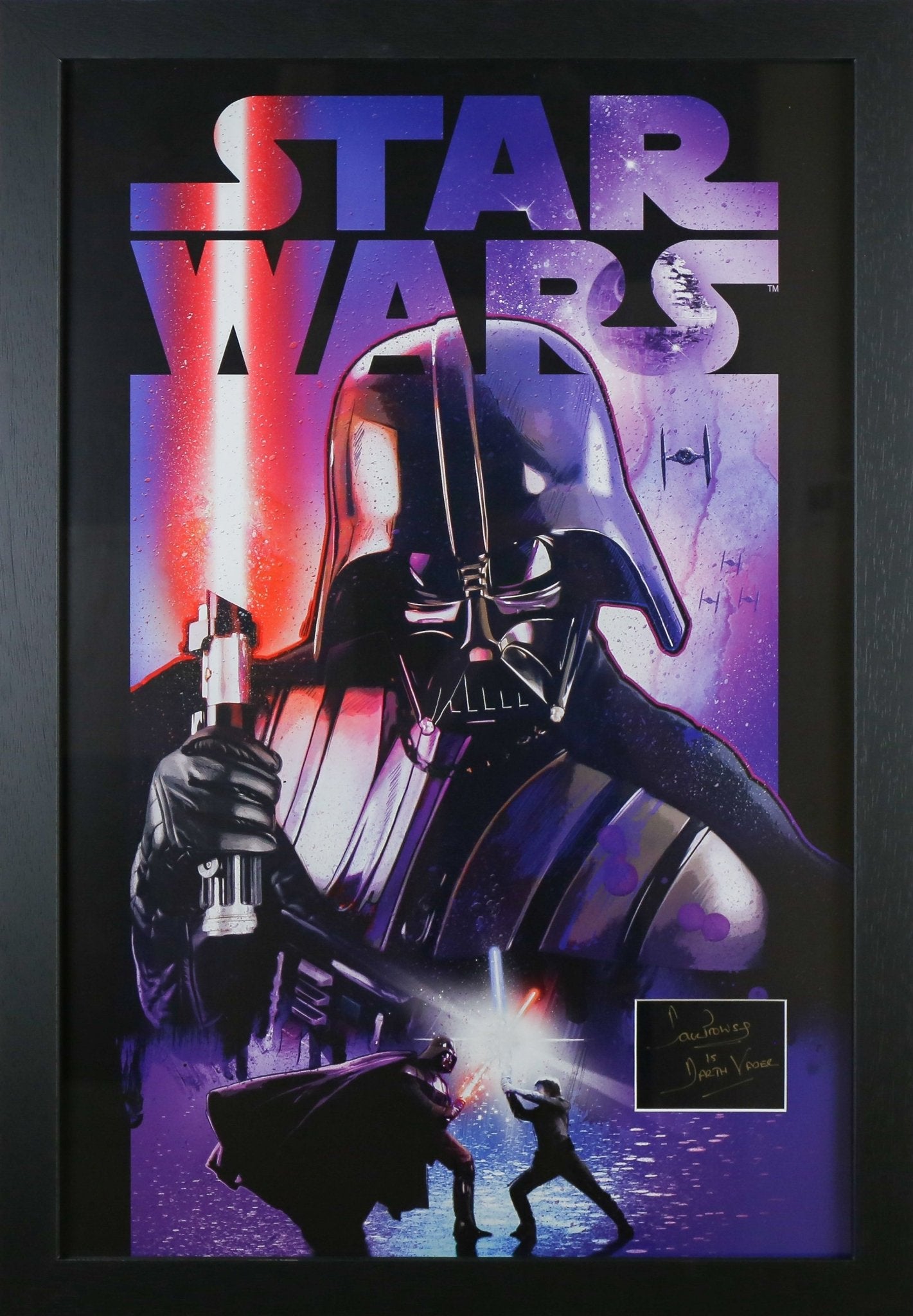 David Prowse Signed Star Wars White card Framed Display - Memorabilia Framers Shop